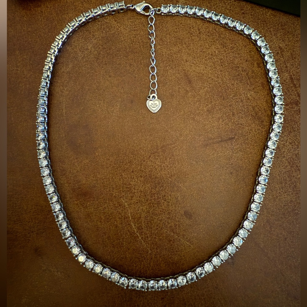HART Jewelry (Charleston) Bezel set 5A CZ stones Tennis Necklace in silver tone